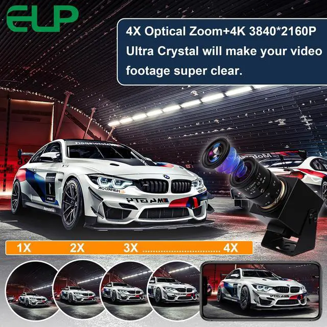 Alt view image 5 of 5 - ELP 4K USB HDMI Camera Manual Zoom Webcam Variable Focus PC Camera Mini Close-up Camera for Computer H.264 Telescope USB Security Camera 8mp IMX415 Industrial CCTV Camera (2.8-12mm 4X Zoom Lens)