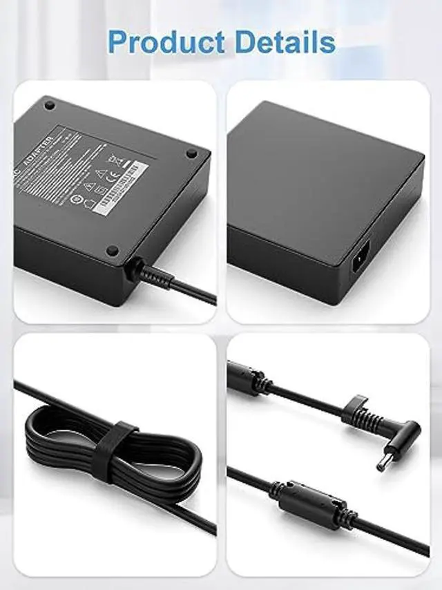 Alt view image 3 of 5 - 330W Smart AC Power Adapter Compatible with HP OMEN 17 17.3 inch Gaming Laptop PC Charger Model 17-ck1020nr 17-ck1111nr 16-n0797nr 16-n0033dx ADP-330BB BF M34531-003 M34603-001 Power Supply Cord