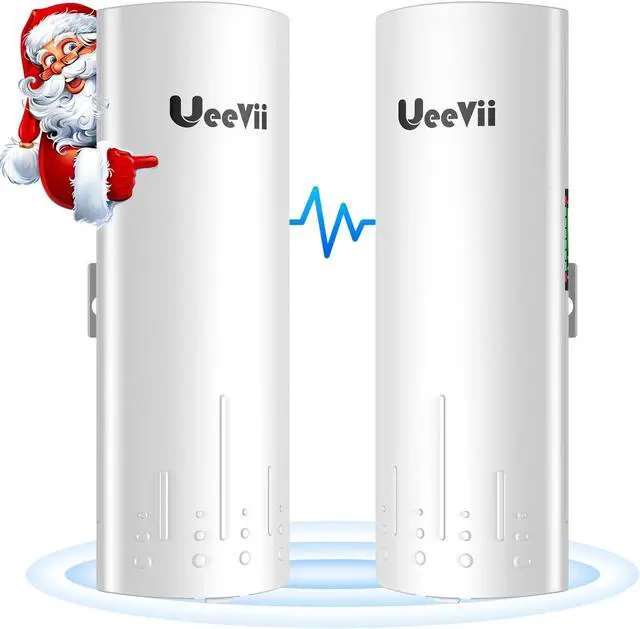 Main image of UeeVii CPE450 Wireless Bridge,5.8G 100Mbps Access Point to Point WiFi Bridge Outdoor to Shop Barn Garage Building,Plug and Play,3KM Long Distance,14dBi Antenna,24V PoE Injector,2 RJ45 LAN Port,2PCS