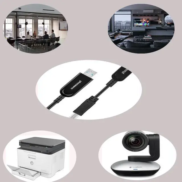 Alt view image 5 of 5 - phoossno USB 3.0 A to B Extension Cable Active Optical USB 10Gbps 33ft 10m Backward USB2.1 and USB 1.1 Compatible with Camera Printer, Scanner, Game Controller, Meeting Room/Conference Room