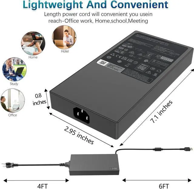 Alt view image 3 of 5 - 330W 16.5A 20V AC Charger for Lenov Legion Y9000 R9000 Pro 9 7 7i 5i 5 RTX 4070 4080 4090 ADL330SDC3A ADL330SCC3A ADL330SLC3A Laptop Power Supply Adapter Cord