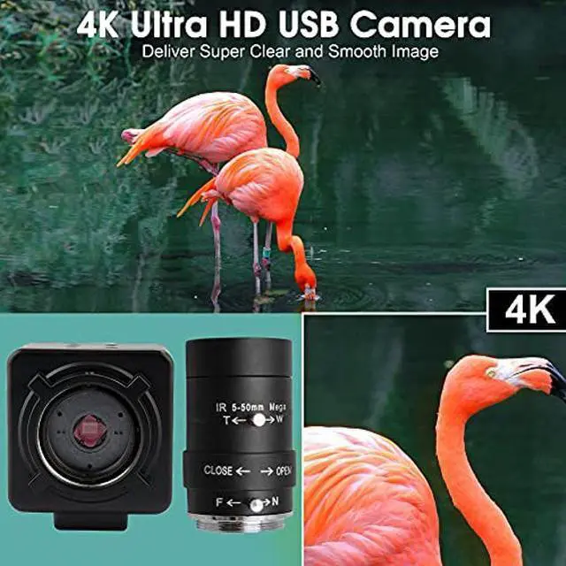 Alt view image 4 of 4 - 4K UHD USB Camera with Zoom,5-50mm 10X Optical Zoom Lens USB Webcam High Definition Web Camera 3840x2160@30fps Adjustable Focal Length Camera for Tripod Mount with Sony IMX317 Sensor