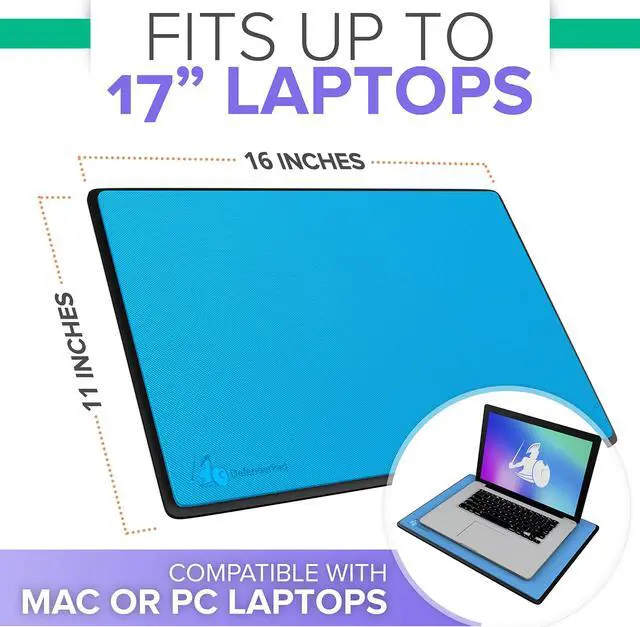 Alt view image 4 of 4 - DefenderPad Laptop EMF Radiation Protection & Heat Shield by DefenderShield - EMF Blocker Lap Pad & 5G Protector Computer Lapdesk Compatible with up to 17" Laptop, Chromebook, MacBook (Blue)