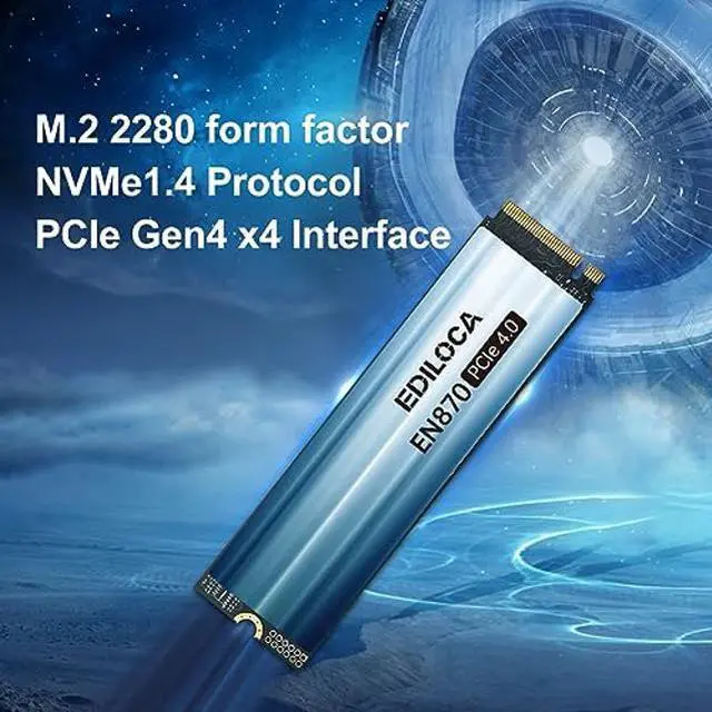 Ediloca EN870 SSD 2TB PCIe Gen4, Up to 7450MB/s, 3D TLC NAND