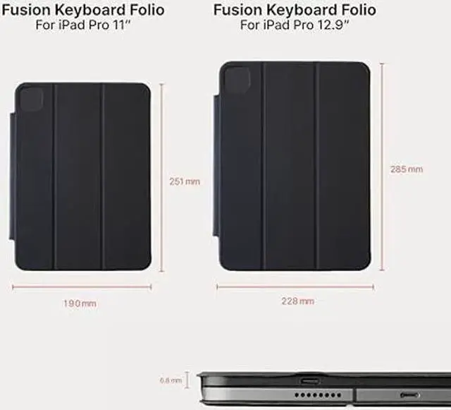 Alt view image 2 of 4 - MOKIBO Touchpad Fusion Bluetooth Keyboard Case for iPad Pro 12.9-inch (4th, 5th, 6th gen - 2020, 2021, 2022) Wireless Keyboard with Trackpad - Smart Folio Cover with Pencil Holder