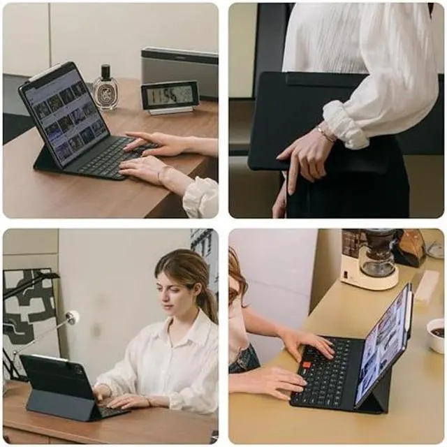 Alt view image 3 of 4 - MOKIBO Touchpad Fusion Bluetooth Keyboard Case for iPad Pro 12.9-inch (4th, 5th, 6th gen - 2020, 2021, 2022) Wireless Keyboard with Trackpad - Smart Folio Cover with Pencil Holder