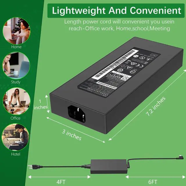 Alt view image 3 of 5 - 280W 14.36A 19.5V GaN Laptop Charger for Razer Blade 16 17 18 RTX 4060 RTX 4070 RC30-042 RZ09-0423 RC30-04230200 AC Power Supply Adapter Cord