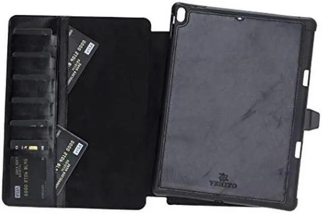 Main image of Venito Parma Magic Tablet Wallet Compatible with iPad Mini, 2019 (5th Generation)- Handmade Leather Folio Stand Case - Rustic Black