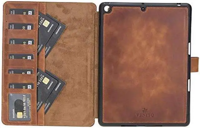 Main image of Venito Parma Magic Tablet Wallet Compatible with iPad 10.2, 2019 (7th Generation)- Handmade Leather Folio Stand Case (Antique Brown)