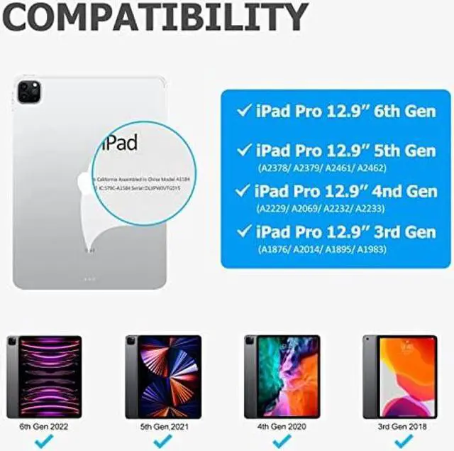 Alt view image 2 of 5 - Wainyok Magic-Style Keyboard Case for iPad Pro 12.9 inch (2022 6th Gen/ 2021 5th Gen/ 2020 4th Gen/ 2018 3rd Gen), Wireless Bluetooth Keyboard with Trackpad, Backlit, Detachable Magnetic Slim Folio