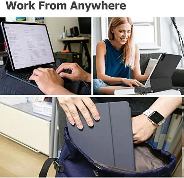 Alt view image 3 of 5 - Wainyok Magic-Style Keyboard Case for iPad Pro 12.9 inch (2022 6th Gen/ 2021 5th Gen/ 2020 4th Gen/ 2018 3rd Gen), Wireless Bluetooth Keyboard with Trackpad, Backlit, Detachable Magnetic Slim Folio