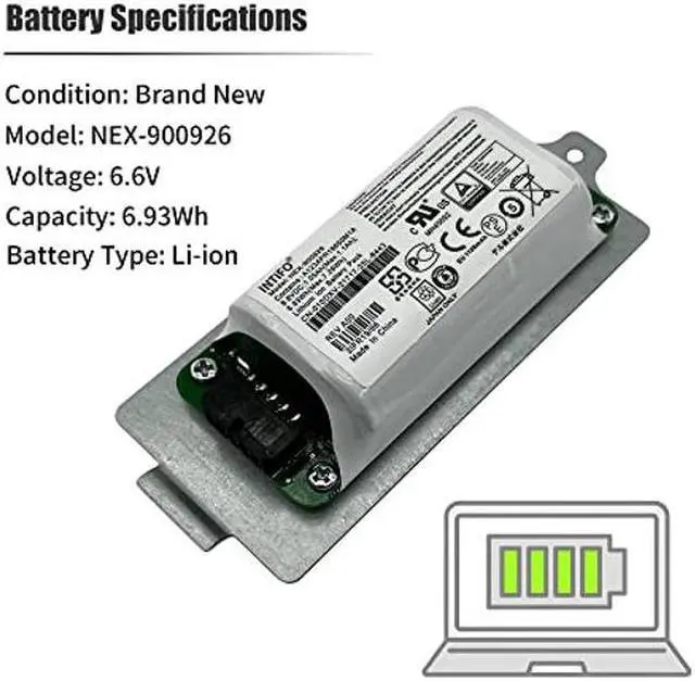 Alt view image 3 of 5 - INTIFO 6.93Wh NEX-900926 Smart Battery Compatible with Dell EqualLogic Module Type 15 Type 18 Type 19 PS4210 PS6210 PS6610 Controller Series 010DXV 0FK6YW 0K4PPV 0KVY4F 0M1GDN NEX-900926-A [2-Cell]