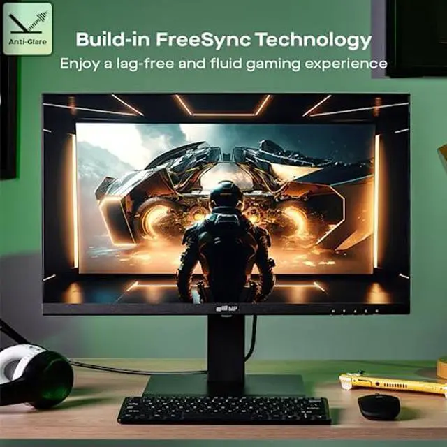 Alt view image 4 of 5 - New Mobile Pixels 23.8'' Computer Monitor, 75Hz FHD1080P IPS Monitors with VESA Mounting, Rotatable, Height/Tilt Adjustment for Ergonomic Viewing, Frameless, Anti-Glare, Gaming Monitor with FreeSync