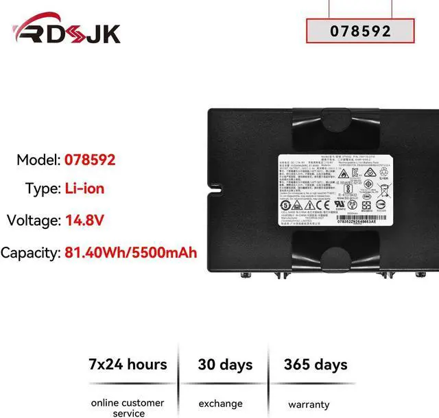 Alt view image 2 of 5 - RDSJ 078592 789175 S1 Battery Replacement for Bose S1 Pro Multi-Position PA Speaker 789175-0110 4INR19/66-2 14.8V 5500mAh