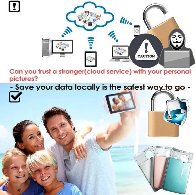 Alt view image 4 of 5 - V-smart CrystalDisk 5G Wireless External Storage Drive for iOS iPhone, Tablets, Computers - Universal USB Flash Drive Super Fast Speed Transmission (128GB)