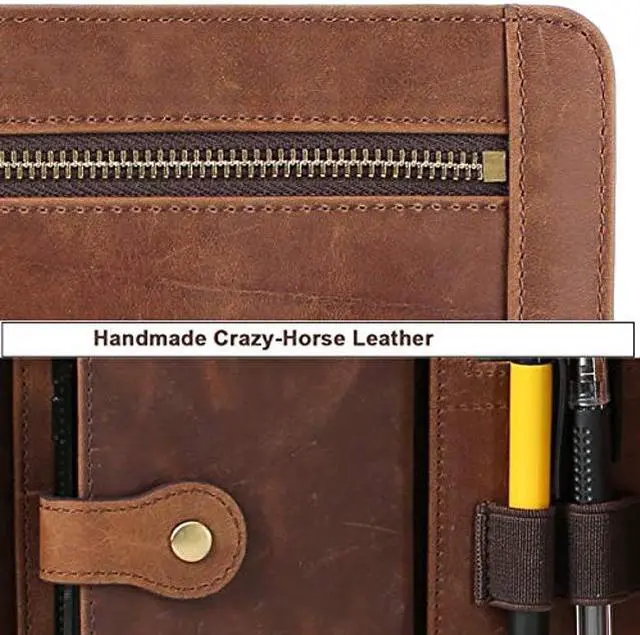 Alt view image 2 of 5 - Leather Case for ipad Pro 11" Genuine Leather Multifunctional Smart Folio with Pencil Holder Zipper Pocket for iPad 11 /iPad 10.5/10.2 inch ipad/iPad 9.7