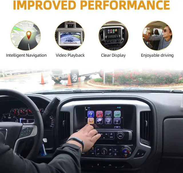Alt view image 2 of 5 - Aumzong DJ080PA-01A 8'' Touch Screen Radio Fits for GMC Yukon Canyon Sierra | Chevy Suburban Colorado Silverado Tahoe, 2015-2018 - Replace LCD Navigation System Monitor Screen