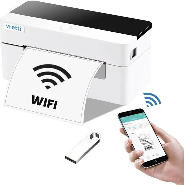Main image of vretti Wi-Fi Thermal Label Printer - Wireless Shipping Label Printer for Small Business & Package - D463B 4x6 Label Printer Compatible with Etsy Ebay  Shopify USPS iPhone Android Window Mac