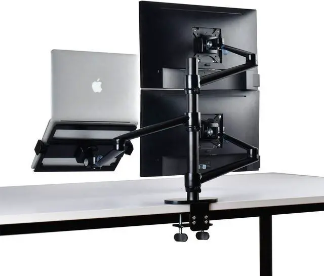 Alt view image 4 of 5 - 4 arm Height Adjustable Desk Bed Holder Mount Stand for 10 to 17 inch Laptop and Double Monitor(11-27 inc),Compatible with MacBook,Ipad Pro Ipad Air,IPad Mini, Tablets 9 to 13 inch (Black)