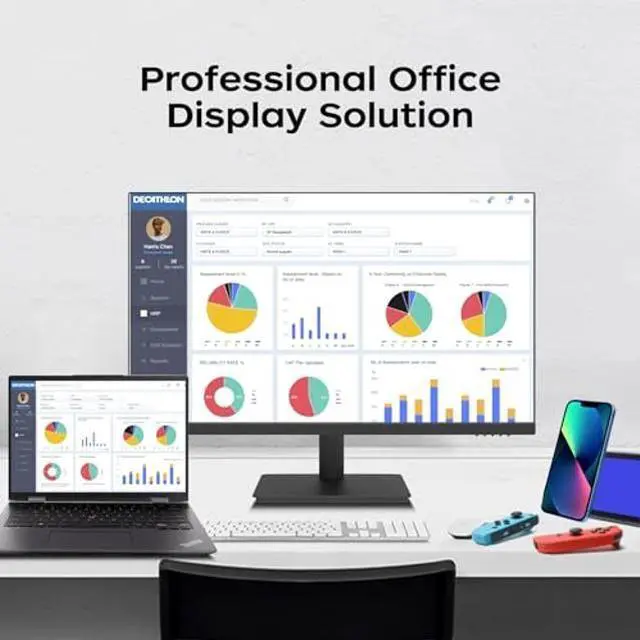 Alt view image 3 of 5 - Viewedge 27 inch Monitor with 2K 2560 x 1440p IPS Panel 75hz | Computer Monitor 27 inch QHD Featured with HDMI, DP, and VESA Wall Mountable | Best Eye Protection Monitor for Working and Gaming