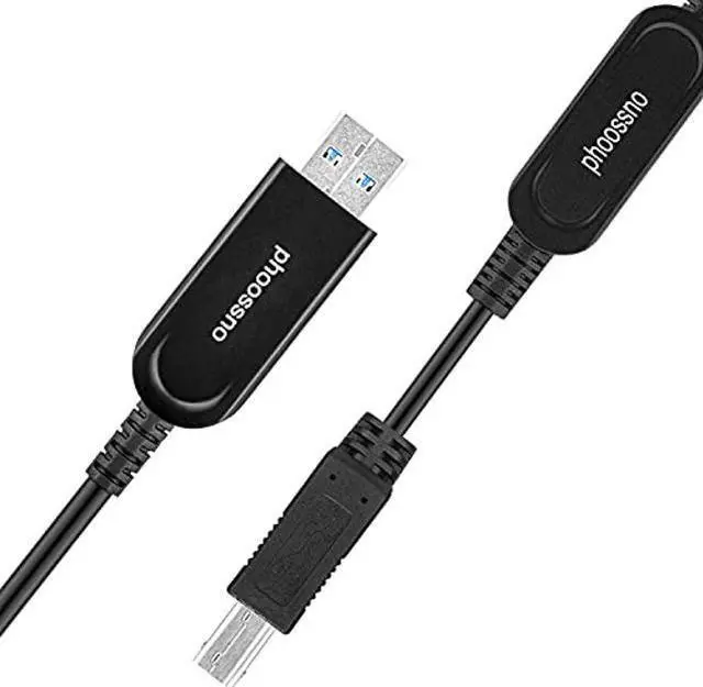 Alt view image 2 of 5 - phoossno USB 3.0 A to B Extension Cable Active Optical USB 10Gbps 50ft 15m Backward USB2.1 and USB 1.1 Compatible with Camera Printer, Scanner, Game Controller, Meeting Room/Conference Room