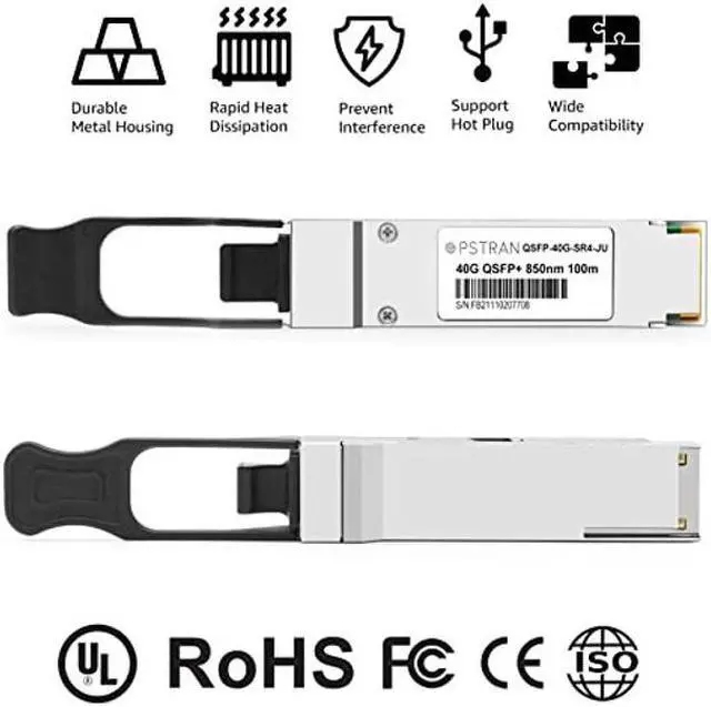 Alt view image 3 of 5 - OPSTRAN 40GBASE-SR4 QSFP+ Optical Transceiver Module Compatible for Juniper QFX-QSFP-40G-SR4 EX-QSFP-40GE-SR4 QSFPP-40GBASE-SR4 40G QSFP+ SR4 850nm 150m DDM MTP/MPO-12 MMF 4 Pack