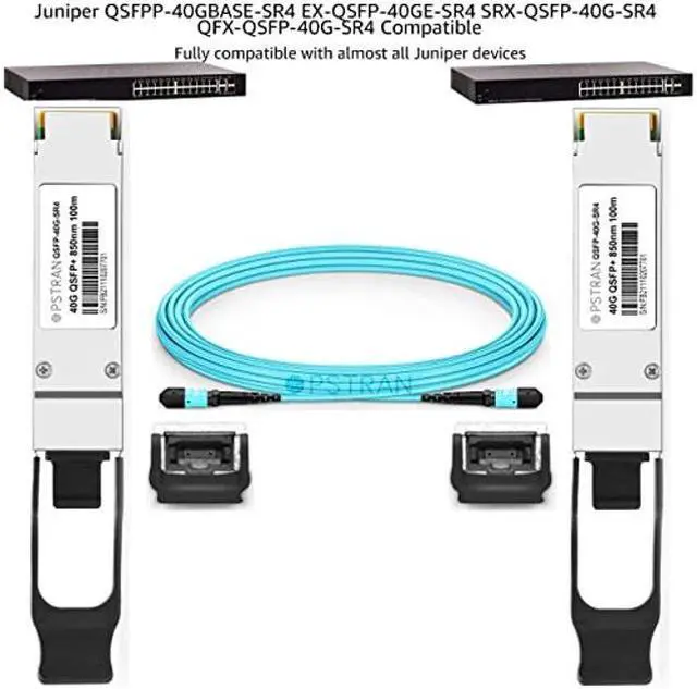 Alt view image 4 of 5 - OPSTRAN 40GBASE-SR4 QSFP+ Optical Transceiver Module Compatible for Juniper QFX-QSFP-40G-SR4 EX-QSFP-40GE-SR4 QSFPP-40GBASE-SR4 40G QSFP+ SR4 850nm 150m DDM MTP/MPO-12 MMF 4 Pack
