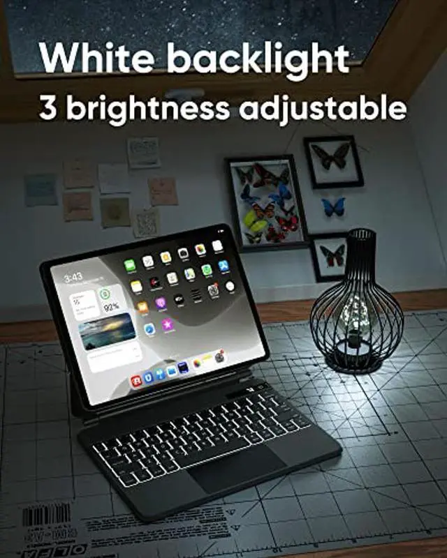 Alt view image 3 of 5 - doqo iPad Pro 11 Magic-Style Keyboard Case (11", 2021), Wireless Keyboard with Trackpad for iPad Pro 11 inch 2021 3rd & 2nd & 1st Gen, iPad Air 10.9 inch 5th/4th Gen, Slim Rugged Folio(Leather, Black)