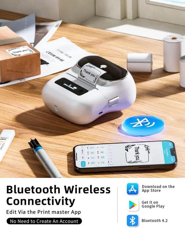 Alt view image 5 of 5 - Phomemo M220 Label Maker, 241bt Bluetooth Shipping Label Printer, Compatible with Android and iOS Phone & Laptop