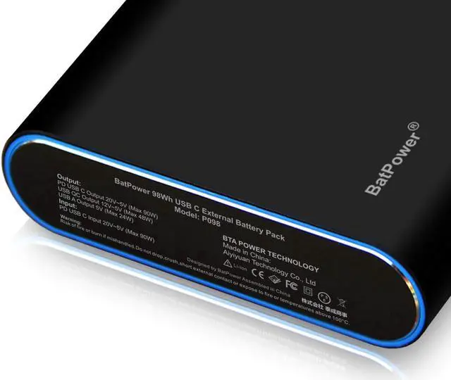Alt view image 4 of 5 - BatPower 98Wh High Power Delivery 140W Surface DC/PD USB C Power Bank PD Portable Charger Compatible for Microsoft Surface Pro 8 X 7 6 5 4 3 Go Book 3 2 Laptop 4 3 2 1 USB-C External Battery
