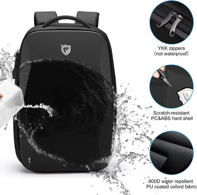 Alt view image 4 of 5 - FENRUIEN 17.3 Inch Expandable Backpack, Hard Shell Sling Bag