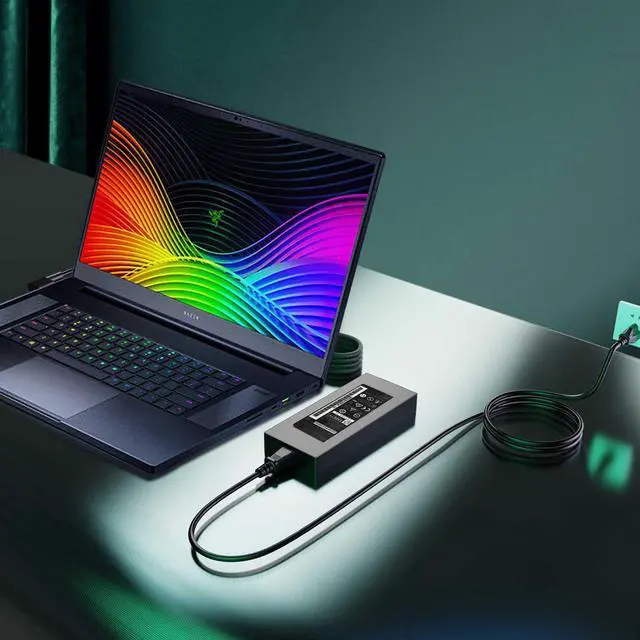 Alt view image 4 of 5 - 330W 16.92A 19.5V GaN Laptop Charger for Razer Blade 16 18 RTX 4070 4080 4090 RC30-0484 RC30-04840200 RZ09-0483 RZ09-0484 AC Power Supply Adapter Cord