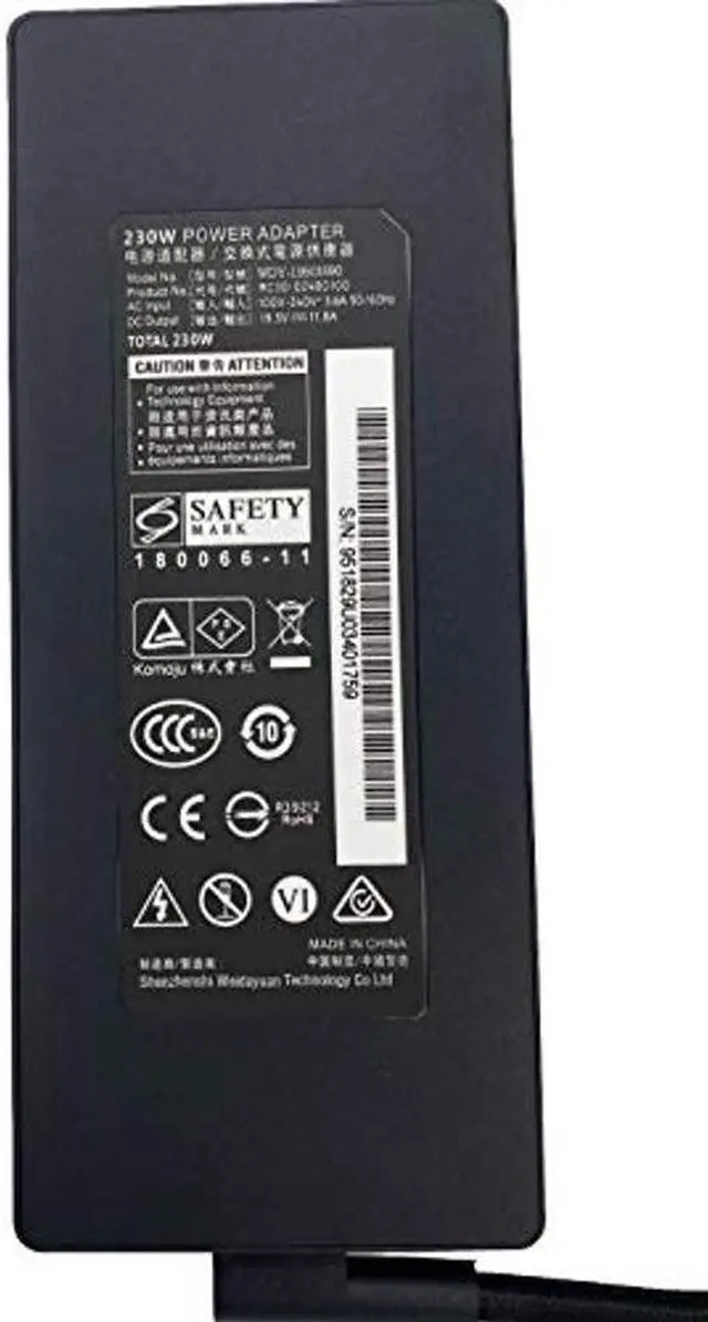 Alt view image 4 of 5 - Original ac Charger Compatible for Razer Laptop Adapter RC30-024801 19.5V 11.8A 230W RC30-024801