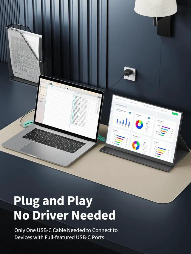 Alt view image 4 of 5 - 2.5K Portable Gaming Monitor, 16" 2520x1680 1500:1 IPS Laptop Monitor, Slim Lightweight USB C HDMI Computer Display, Gaming Screen with Speakers, Travel Monitor for Mac PC Phone PS4/5 Xbox Switch