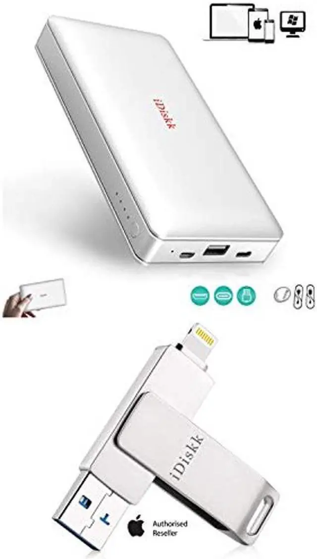 Main image of MFI Certified 1tb External Hard Drive and 128gb Flash Drive for iPhone ipad