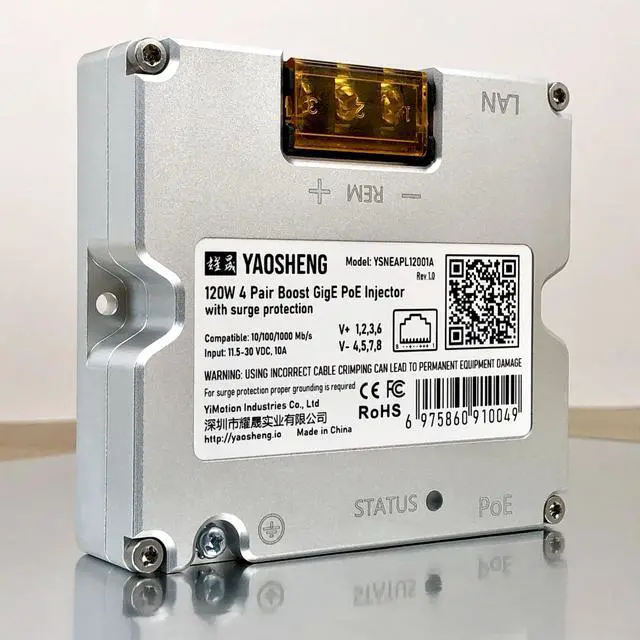 Alt view image 5 of 5 - 120W Boost PoE Injector with Comprehensive Protection for Standard Actuated Starlink