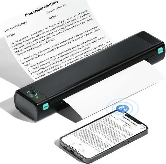 Alt view image 2 of 5 - Phomemo M08F Thermal Portable Printer - Thermal Printer Paper 8.5 x 11 Inch