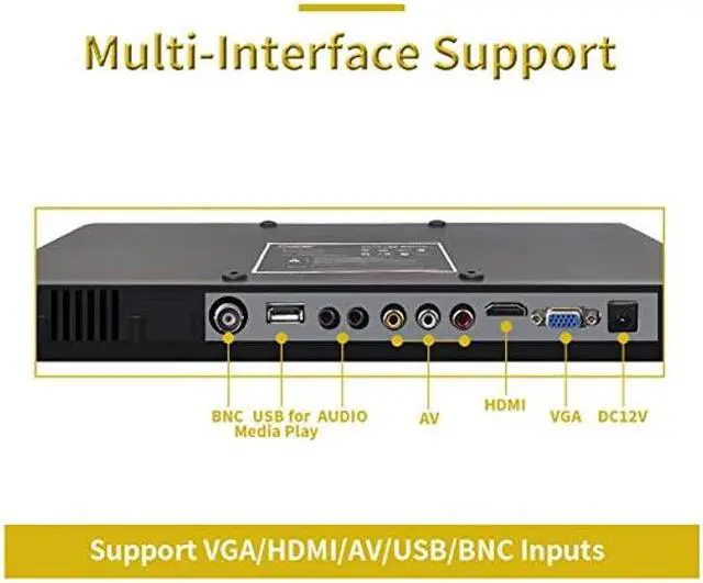 Alt view image 5 of 5 - Cocar 15" CCTV Monitor Security Monitor Screen BNC VGA HDMI LCD Display for Home Security Systems Surveillance Camera STB 1024x768 Built-in Speaker Vesa Wall Mounting