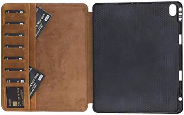 Alt view image 3 of 5 - Venito Parma Magic Tablet Wallet Compatible with iPad Pro 12.9, 2018 (3rd Generation)- Handmade Leather Folio Stand Case (Vintage Brown)
