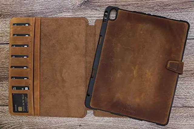Alt view image 2 of 5 - Venito Parma Magic Tablet Wallet Compatible with iPad Pro 12.9, 2018 (3rd Generation)- Handmade Leather Folio Stand Case (Vintage Brown)