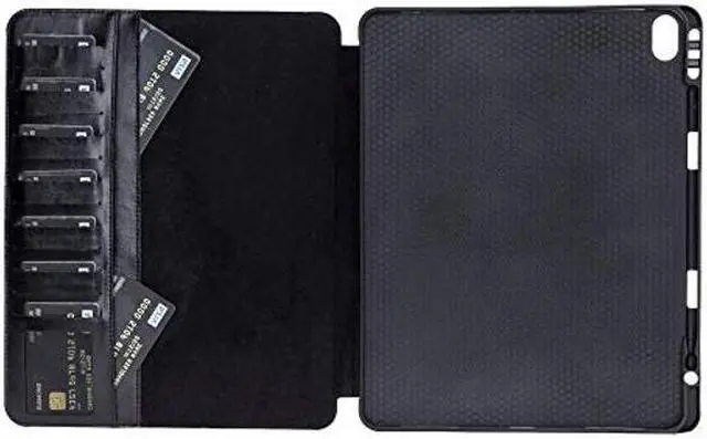 Alt view image 3 of 4 - Venito Parma Magic Tablet Wallet Compatible with iPad Pro 12.9, 2018 (3rd Generation)- Handmade Leather Folio Stand Case (Black)