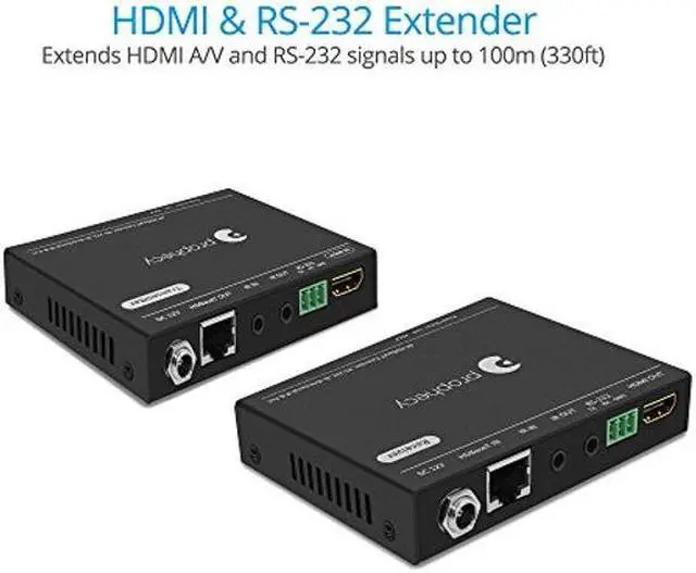 Alt view image 3 of 5 - gofanco Prophecy HDBaseT 4K HDMI Extender Over CAT5e/6/7 - 328ft(100m) @1080p, 230ft(70m) @UHD 4K/60Hz (4:2:0 8-bit) 4K/30Hz, Dual IR, RS-232, CEC, PoC, HDMI 1.4, HDCP 2.2/14 (PRO-HDbaseT-RS100)