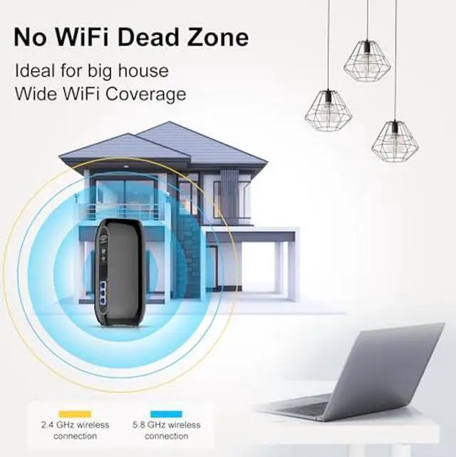 Alt view image 2 of 5 - Wiflyer AX3600 WiFi 6 Router, Dual Band Gigabit Wireless High Speed Router, 802.11ax Internet Router, Strong Signal and Wide Coverage, S600