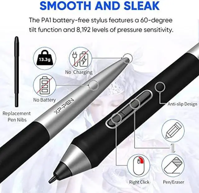 Alt view image 4 of 5 - XPPen Deco Pro MW Bluetooth Graphics Tablet 11x6 Inches Wireless Drawing Tablets Painting Pen Tablet for Drawing and Remote Learning (Deco Pro MW)