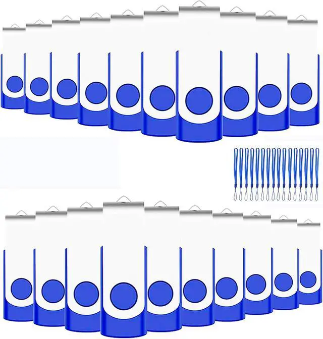 Main image of EASTBULL 2GB Flash Drive 100 Bulk USB 2.0 Fast Speed Flash Drives Pack Swivel USB Drives Pack (Blue)