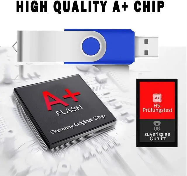 Alt view image 3 of 5 - EASTBULL 2GB Flash Drive 100 Bulk USB 2.0 Fast Speed Flash Drives Pack Swivel USB Drives Pack (Blue)