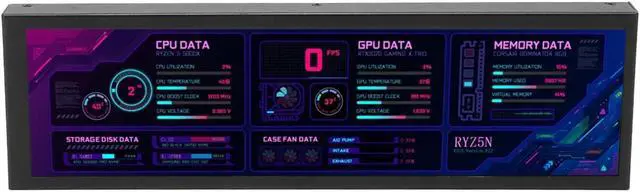 Alt view image 5 of 5 - Computer Temp Monitor, 8.8 Inch USB C Mini Screen, AIDA64 PC Temperature Display, CPU GPU SSD Data Monitor, PC Sensor Panel for Desktop Gaming (Black)