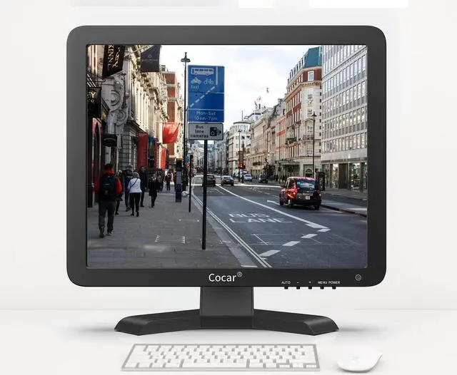 Alt view image 2 of 5 - Cocar 18.5" CCTV Monitor 16:9 BNC Monitor with YPBPR/BNC/VGA/HDMI/Audio in Out, 1336x768 TFT LCD Display for Home Security Systems Surveillance Camera STB 75x75 VESA Wall Mounting