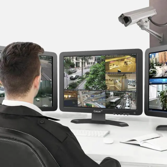 Alt view image 4 of 5 - Cocar 18.5" CCTV Monitor 16:9 BNC Monitor with YPBPR/BNC/VGA/HDMI/Audio in Out, 1336x768 TFT LCD Display for Home Security Systems Surveillance Camera STB 75x75 VESA Wall Mounting