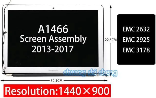 Alt view image 5 of 5 - LCD Screen Display Assembly Replacement for MacBook Air 13'' A1466 2013-2017 EMC 2632 2925 3178 LCD Display 661-7475 661-02397